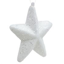 Dekoratív csillag fehér 20 cm-es függeszthető