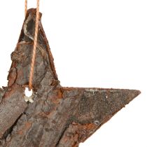 tételeket Dekoratív csillagok fenyő natúr karácsonyfadíszek fenyőcsillagok 6cm 12 db