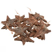 tételeket Dekoratív csillagok fenyő natúr karácsonyfadíszek fenyőcsillagok 6cm 12 db