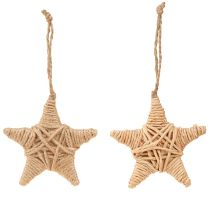tételeket Dekoratív Csillagok, Kender Raffia, 7,5 cm, Karácsonyfa Díszek, 8 Darab