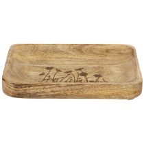 tételeket Dekoratív fa tálca virágmintás mangófával 20×15,5cm