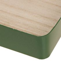 tételeket Dekoratív tálca fém négyzet alakú zöld fa talppal 25,5 × 25,5 cm
