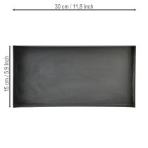 tételeket Dekoratív fémtálca, fekete-szürke mosott, 30×15cm