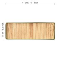 tételeket Dekoratív tálca téglalap alakú zöld fém fa talppal 41×14cm