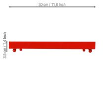 tételeket Dekoratív tálca téglalap alakú piros fémtálca lábbal 30×15cm