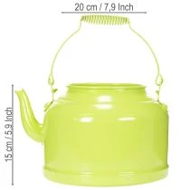 tételeket Dekoratív fém teáskanna, almazöld - virágcserép - Ø20cm M15cm - sokoldalú kerti dekoráció és ajándékötlet