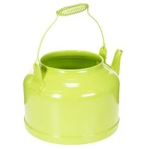 tételeket Dekoratív fém teáskanna, almazöld - virágcserép - Ø20cm M15cm - sokoldalú kerti dekoráció és ajándékötlet