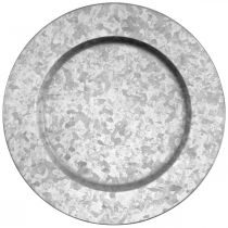 tételeket Díszlap horgany fémlap Vintage Deco szürke Ø33cm