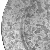 tételeket Díszlap horgany fémlap Vintage Deco szürke Ø33cm