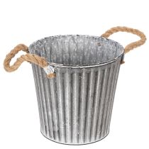 tételeket Dekoratív virágcserép, fém cserép fogantyúkkal, fém díszítéssel, shabby chic Ø21.5cm