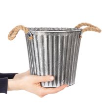 tételeket Dekoratív virágcserép, fém cserép fogantyúkkal, fém díszítéssel, shabby chic Ø21.5cm