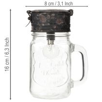 tételeket Dekoratív ivópohár LED lámpával Ø8cm M16cm