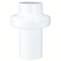 tételeket Dekoratív váza Fémváza Dekorációs Krémfehér Ø16,5cm H23,5cm