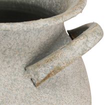 tételeket Dekoratív váza fogantyúkkal vintage virágtartó fém szürke H13cm