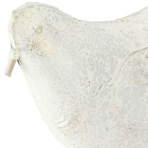 tételeket Dekoratív madár fém dekoratív figura Vintage fehérarany 35x32,5 cm