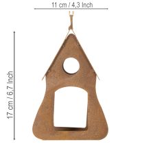 tételeket Dekoratív függő madárház, rozsdaszínű madárház dekoráció, 17,5 cm