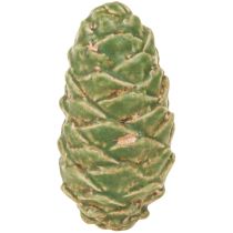 tételeket Dekoratív kerámia fenyőtobozok, vegyes zöld, sárga, barna színben, 8,5 cm, 6 darab