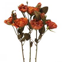 Deco rózsacsokor művirág rózsacsokor narancs 45cm 3db