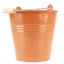 tételeket Dekoratív vödör fém ültetőgép narancssárga barna Ø22cm H21,5cm 6L