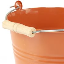 tételeket Dekoratív vödör fém ültetőgép narancssárga barna Ø22cm H21,5cm 6L