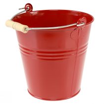 tételeket Dekoratív vödör fém ültetőgép piros Ø22cm H21,5cm 6L