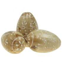 Fa tojások, dísztojások, mangófából készült húsvéti tojások 8×5cm 6db