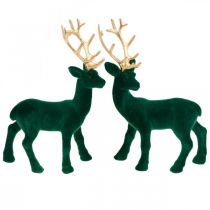 tételeket Deco szarvas zöld és arany karácsonyi dekoráció szarvas figurák 20cm 2db