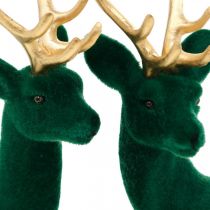 tételeket Deco szarvas zöld és arany karácsonyi dekoráció szarvas figurák 20cm 2db
