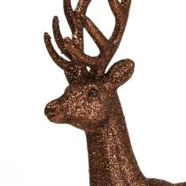 Deco szarvas rénszarvas réz dekorációs figura csillogó H37cm