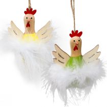 tételeket Dekoratív csirke Húsvéti dekoráció fa dekorációhoz H8cm 6 db