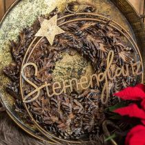 Dekoratív koszorúkúpok Karácsonyi koszorú barna, csillámos Ø30cm
