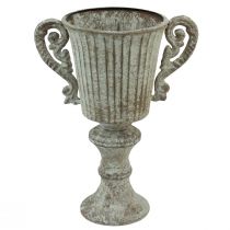 Dekoratív csésze Kehely Fém Antik Barna Fehér Ø12cm H26cm