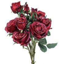 tételeket Deco rózsák piros műrózsák selyemvirágok 50cm 3db