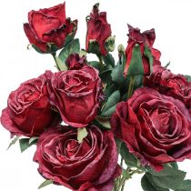 tételeket Deco rózsák piros műrózsák selyemvirágok 50cm 3db