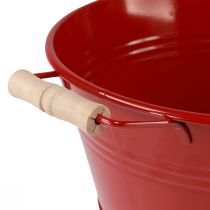 tételeket Dekoratív fogantyús tál fém virágtál piros Ø29cm H14,5cm