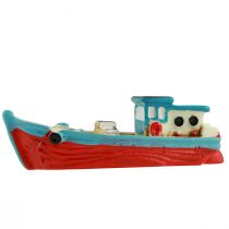 tételeket Dekoratív csónak csónak kék piros tengeri asztaldísz 5cm 8db