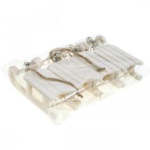 tételeket Dekoratív szán fehér ezüst harangzsinórral L13cm 4 db