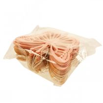 tételeket Dekoratív Pillangók Dekorációs Akasztó Narancs/Rózsaszín/Sárga 12cm 12 db