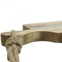 tételeket Valódi fából készült dekoratív tálca, fogantyús fa tálca L38cm