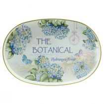 tételeket Dekoratív hortenzia műanyag tálca fehér 39×27,5cm