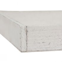 tételeket Dekoratív tálca négyzet alakú fatálca fehér 20×20×3,5 cm