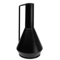 Dekoratív váza fém díszkancsó fekete 19,5cm H38,5cm
