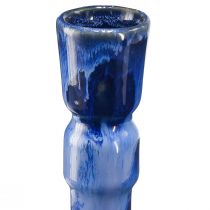 tételeket Dekoratív váza kerámia kék zöld barna Ø8cm H18,5cm 3db