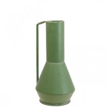 Dekoratív váza fém zöld nyelű díszkancsó 14cm H28,5cm