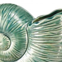 tételeket Dekoratív váza csigaház kerámia zöld 18x8,5x15,5cm