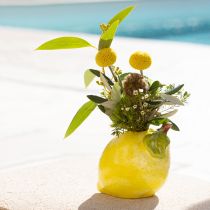 tételeket Dekoratív váza citrom kerámia ovális sárga 11cm×9,5cm×10,5cm