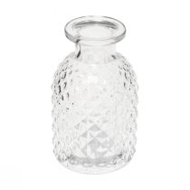 Dekoratív vázák mini üveg tiszta retro rombusz Ø5,5cm H9cm 6db