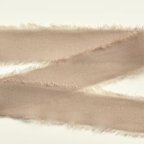 tételeket Dekoratív szalag barna sifon szalag sárbarna 40mm 15m