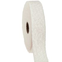 tételeket Dekoratív szalag krémszínű széles szalag gyapjúhatású textil szalag 40mm 8m