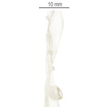 tételeket Dekoratív szalag, krém, szívek, gyöngyök, esküvői dekoráció, 10mm, 5m